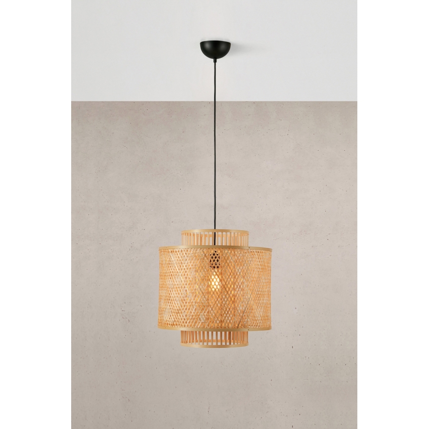 Markslöjd 108675 - Pakabinamas sietynas STRATI 1xE27/40W/230V smėlio spalva/bambukas