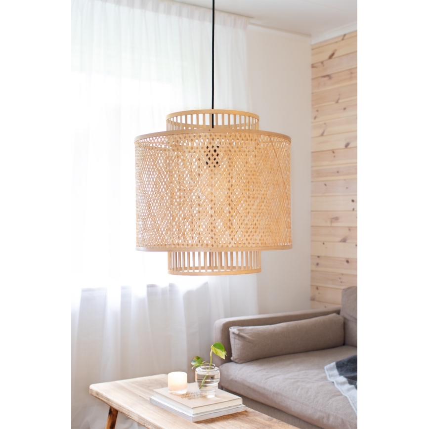 Markslöjd 108675 - Pakabinamas sietynas STRATI 1xE27/40W/230V smėlio spalva/bambukas