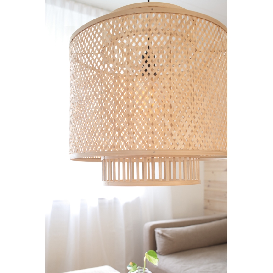 Markslöjd 108675 - Pakabinamas sietynas STRATI 1xE27/40W/230V smėlio spalva/bambukas