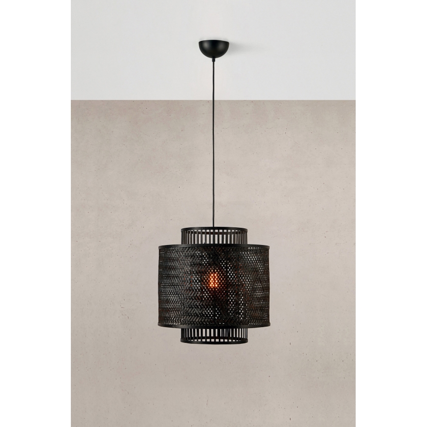 Markslöjd 108676 - Pakabinamas sietynas STRATI 1xE27/40W/230V juoda/bambukas