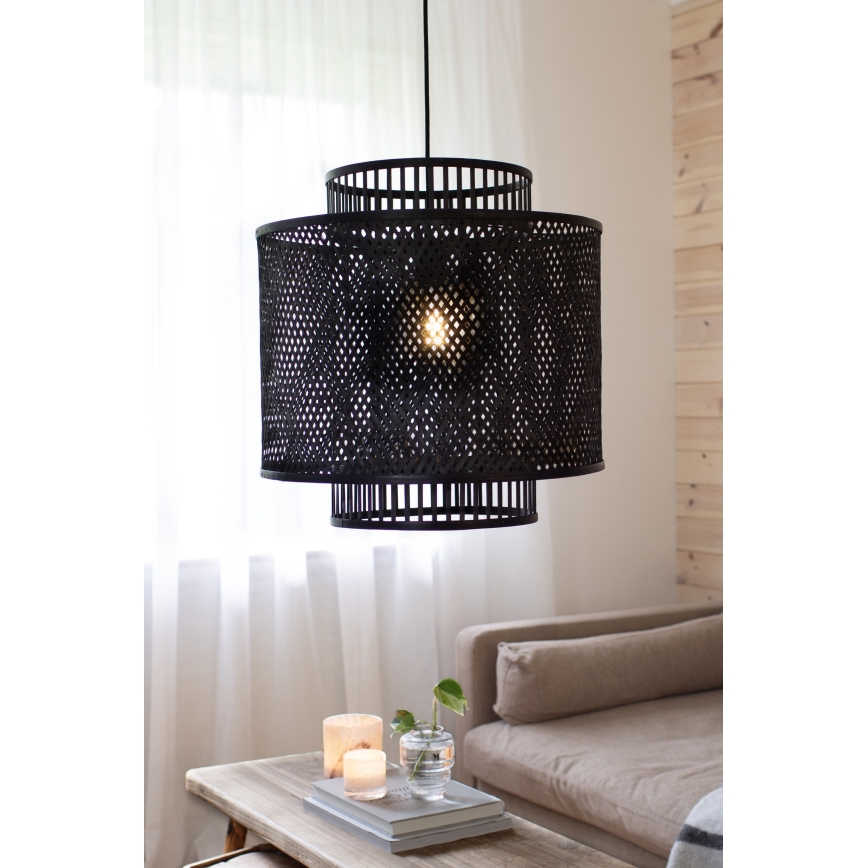 Markslöjd 108676 - Pakabinamas sietynas STRATI 1xE27/40W/230V juoda/bambukas