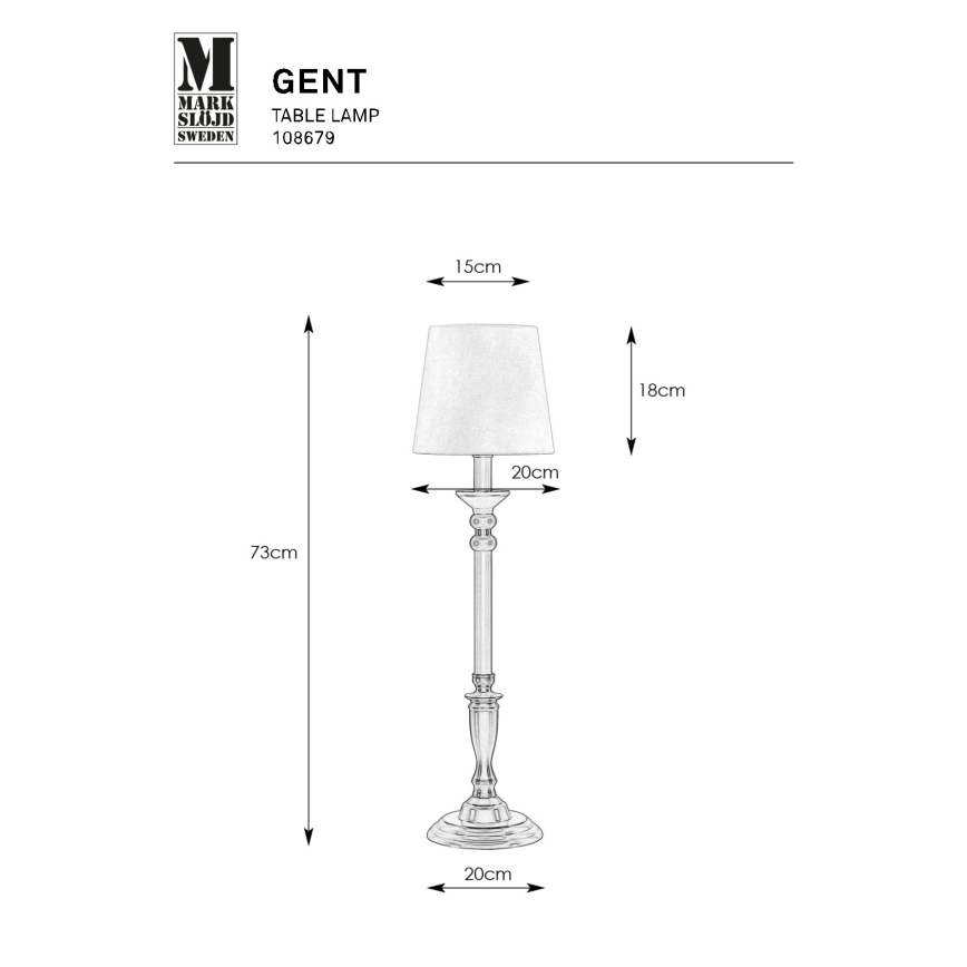 Markslöjd 108679 - Stalinis šviestuvas GENT 1xE27/40W/230V žalvaris/juoda/balta