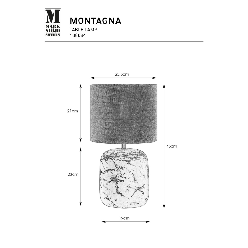Markslöjd 108684 - Stalinis šviestuvas MONTAGNA 1xE14/40W/230V 45 cm smėlio spalva/juoda
