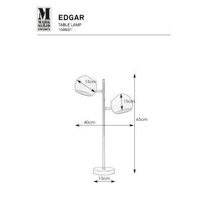 Markslöjd 108691 - Stalinis šviestuvas EDGAR 2xE14/40W/230V juoda
