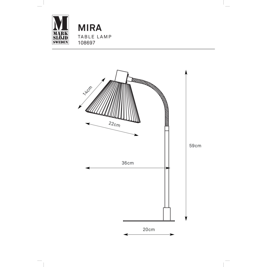 Markslöjd 108697 - Stalinis šviestuvas MIRA 1xE14/40W/230V juoda/balta