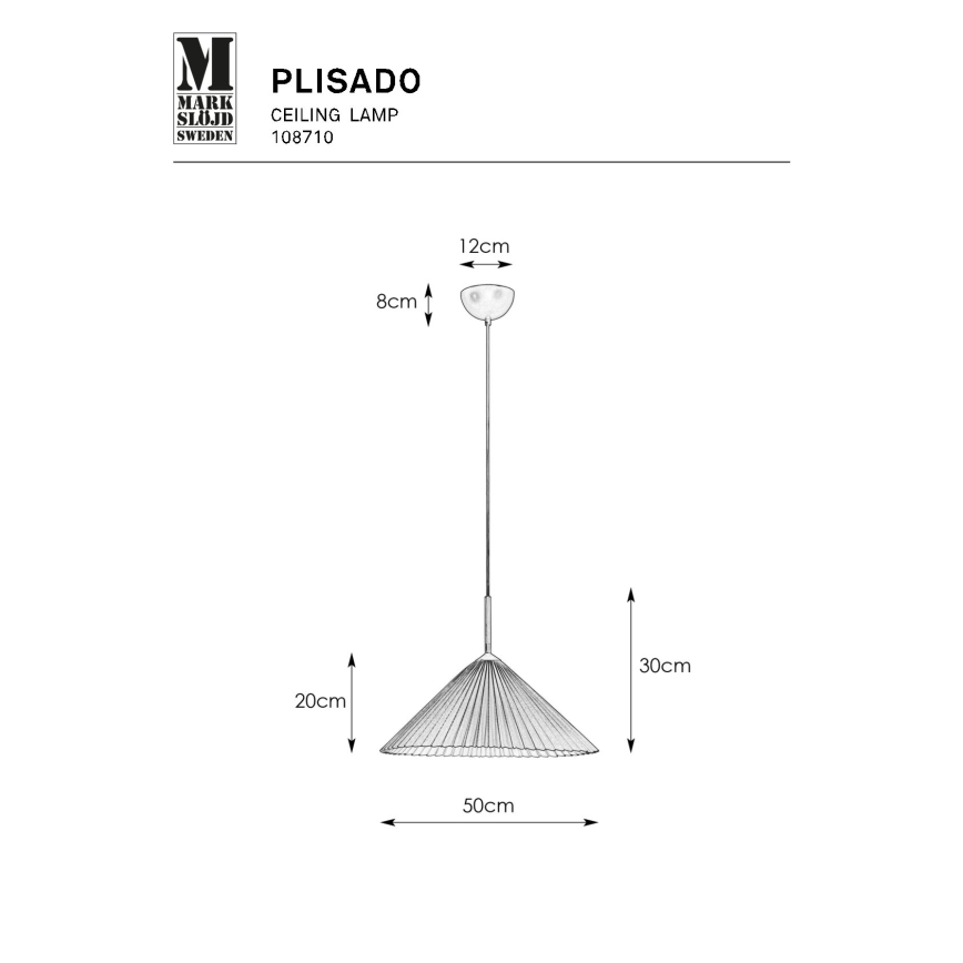 Markslöjd 108710 - Pakabinamas sietynas PLISADO 1xE27/40W/230V diametras 50 cm smėlio spalva