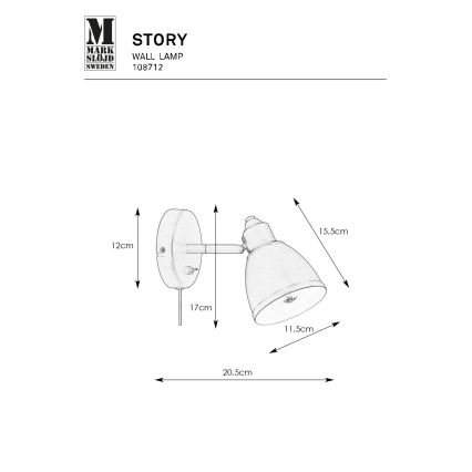 Markslöjd 108712 - Sieninis šviestuvas STORY 1xE14/40W/230V juoda