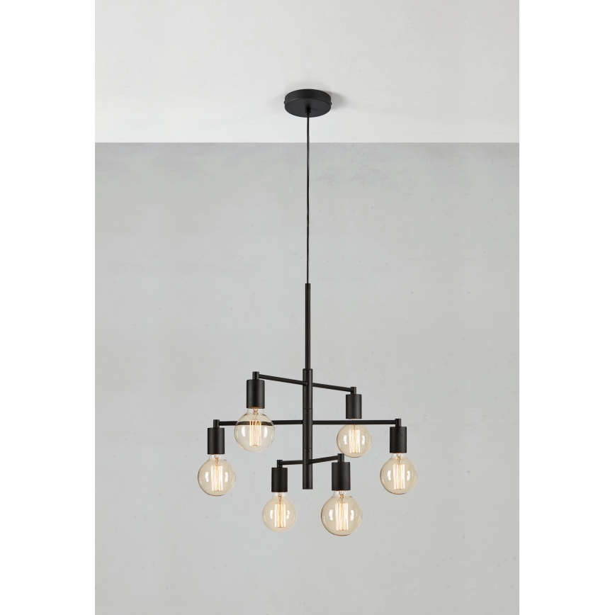 Markslöjd 108717 - Pakabinamas sietynas CIELO 6xE27/40W/230V juoda