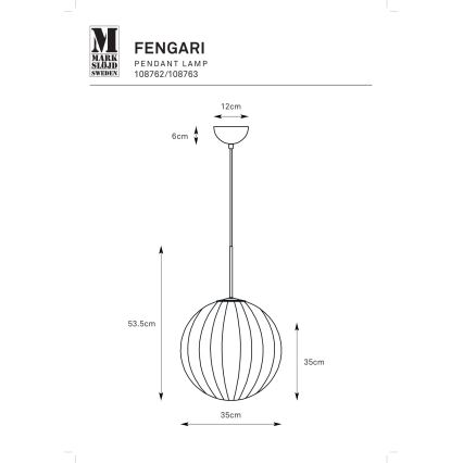 Markslöjd 108763 - Pakabinamas sietynas FENGARI 1xE14/40W/230V smėlio spalva