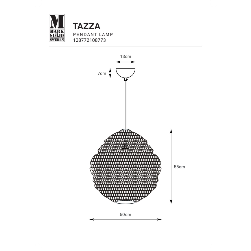 Markslöjd 108773 - Pakabinamas sietynas TAZZA 1xE27/40W/230V auksas