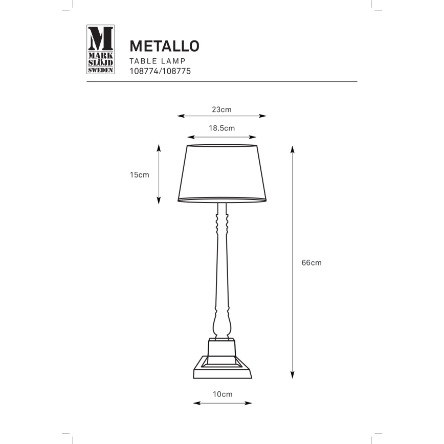 Markslöjd 108774 - Stalinis šviestuvas METALLO 1xE27/40W/230V auksas