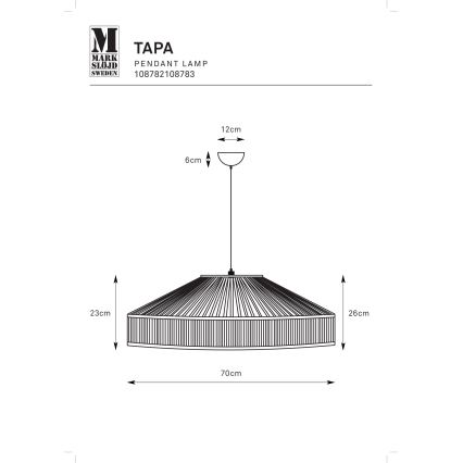 Markslöjd 108783 - Pakabinamas sietynas TAPA 1xE27/40W/230V smėlio spalva/bambukas