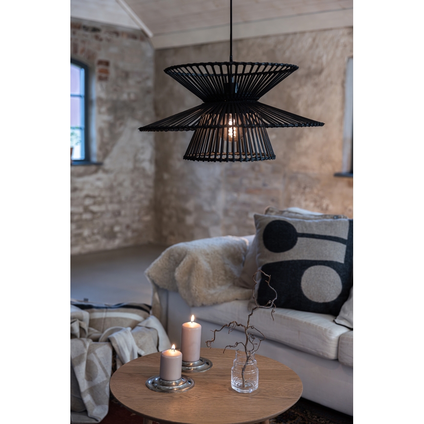 Markslöjd 108784 - Pakabinamas sietynas DUPLICI 1xE27/40W/230V juoda/bambukas