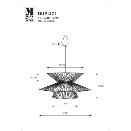 Markslöjd 108785 - Pakabinamas sietynas DUPLICI 1xE27/40W/230V smėlio spalva/bambukas