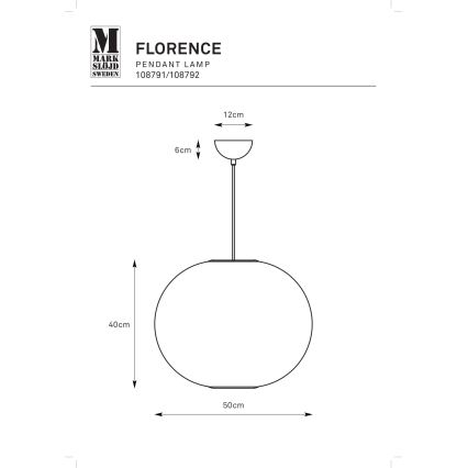 Markslöjd 108792 - Pakabinamas sietynas FORENCE 1xE27/40W/230V diametras 50 cm balta
