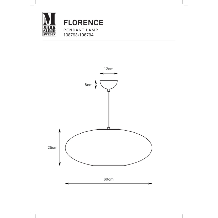 Markslöjd 108794 - Pakabinamas sietynas FORENCE 1xE27/40W/230V diametras 60 cm balta