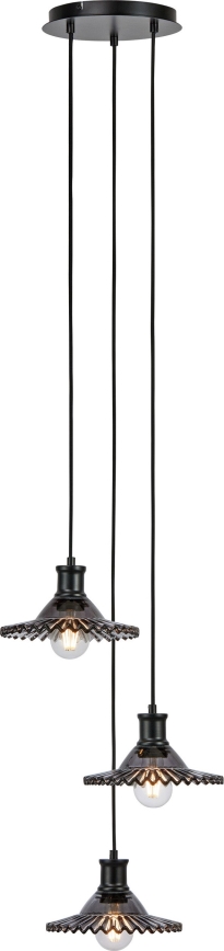 Markslöjd 108853 - Pakabinamas sietynas NOVIA 3xE27/40W/230V juoda/dūminis