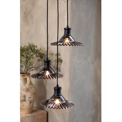 Markslöjd 108853 - Pakabinamas sietynas NOVIA 3xE27/40W/230V juoda/dūminis