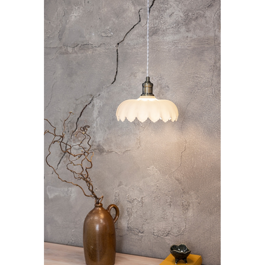 Markslöjd 108857 - Pakabinamas sietynas KURAGE 1xE27/40W/230V žalvaris/balta