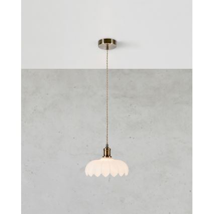 Markslöjd 108857 - Pakabinamas sietynas KURAGE 1xE27/40W/230V žalvaris/balta