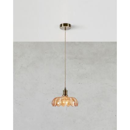 Markslöjd 108858 - Pakabinamas sietynas KURAGE 1xE27/40W/230V žalvaris/dūminis smėlio spalva