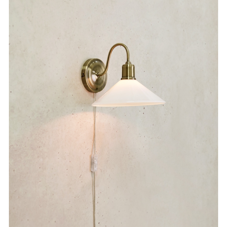 Markslöjd 108865 - Sieninis šviestuvas VELA 1xE27/40W/230V žalvaris/balta