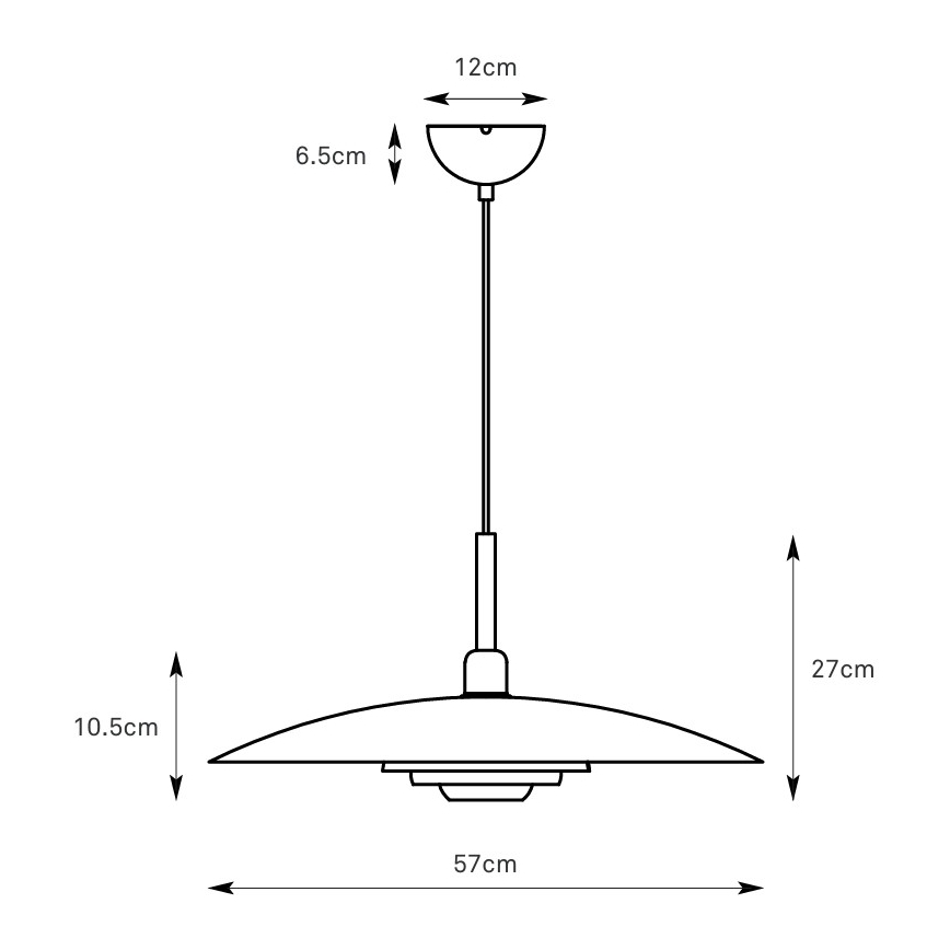 Markslöjd 108876 - pakabinamas šviestuvas ant laido PINY 1xE27/60W/230V, skersmuo 57 cm, baltas