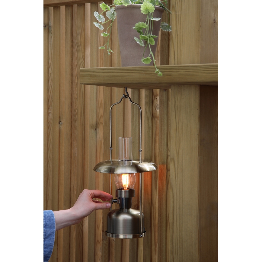 Markslöjd 108894 - reguliuojama LED įkraunama lauko stalinė lempa FANOS LED/2,5W/3,7V 4000 mAh IP44 žalvaris