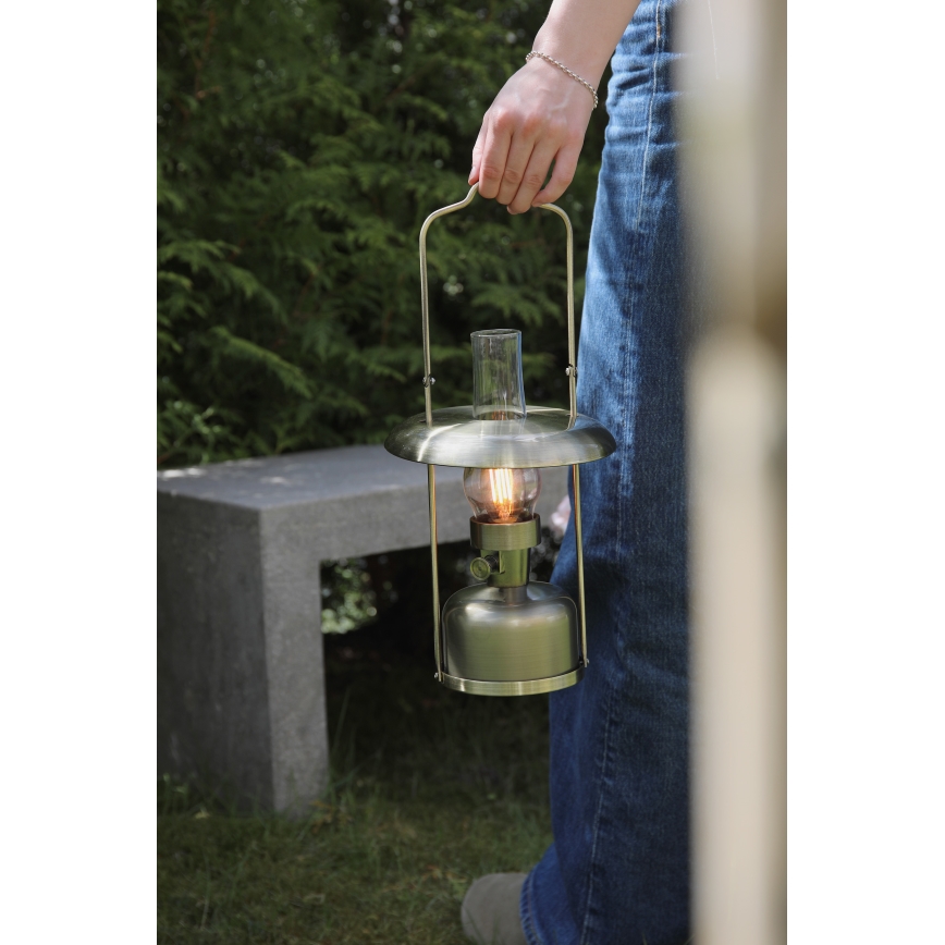 Markslöjd 108894 - reguliuojama LED įkraunama lauko stalinė lempa FANOS LED/2,5W/3,7V 4000 mAh IP44 žalvaris