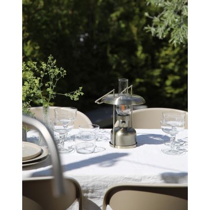 Markslöjd 108894 - reguliuojama LED įkraunama lauko stalinė lempa FANOS LED/2,5W/3,7V 4000 mAh IP44 žalvaris