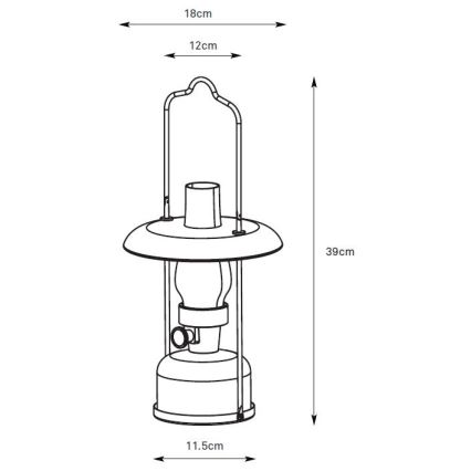 Markslöjd 108894 - reguliuojama LED įkraunama lauko stalinė lempa FANOS LED/2,5W/3,7V 4000 mAh IP44 žalvaris
