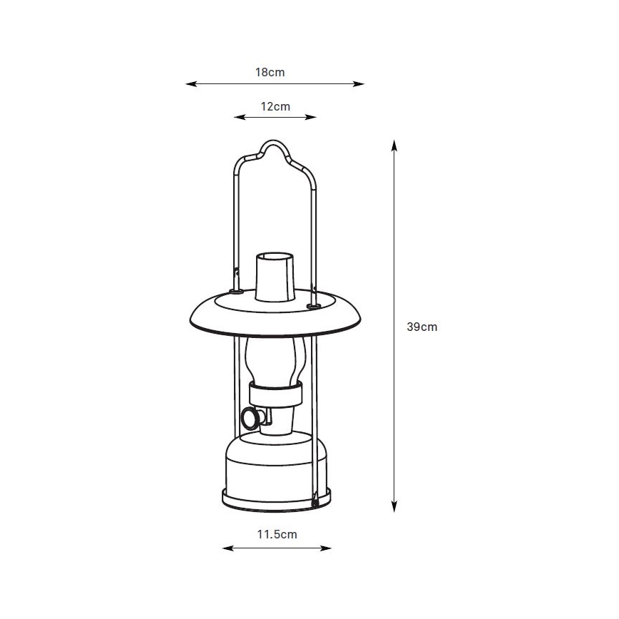 Markslöjd 108894 - reguliuojama LED įkraunama lauko stalinė lempa FANOS LED/2,5W/3,7V 4000 mAh IP44 žalvaris