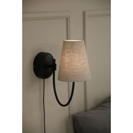 Markslöjd 108907 - sieninis šviestuvas AMAR 1xE14/40W/230V lininis/juodas