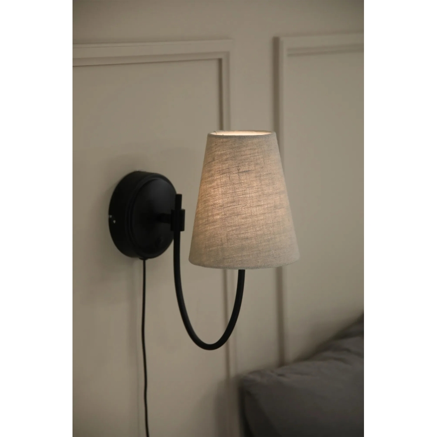 Markslöjd 108907 - sieninis šviestuvas AMAR 1xE14/40W/230V lininis/juodas