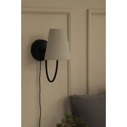 Markslöjd 108907 - sieninis šviestuvas AMAR 1xE14/40W/230V lininis/juodas