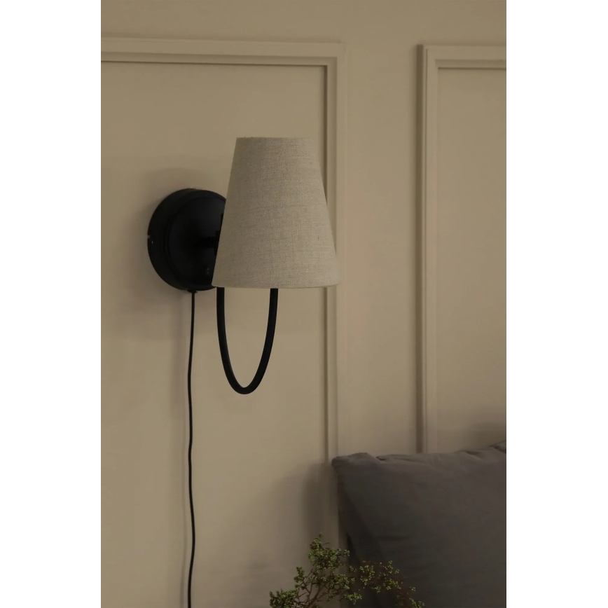Markslöjd 108907 - sieninis šviestuvas AMAR 1xE14/40W/230V lininis/juodas