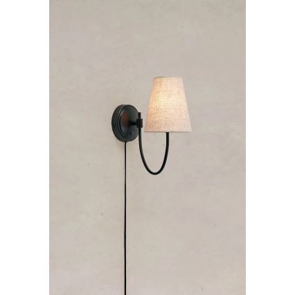Markslöjd 108907 - sieninis šviestuvas AMAR 1xE14/40W/230V lininis/juodas