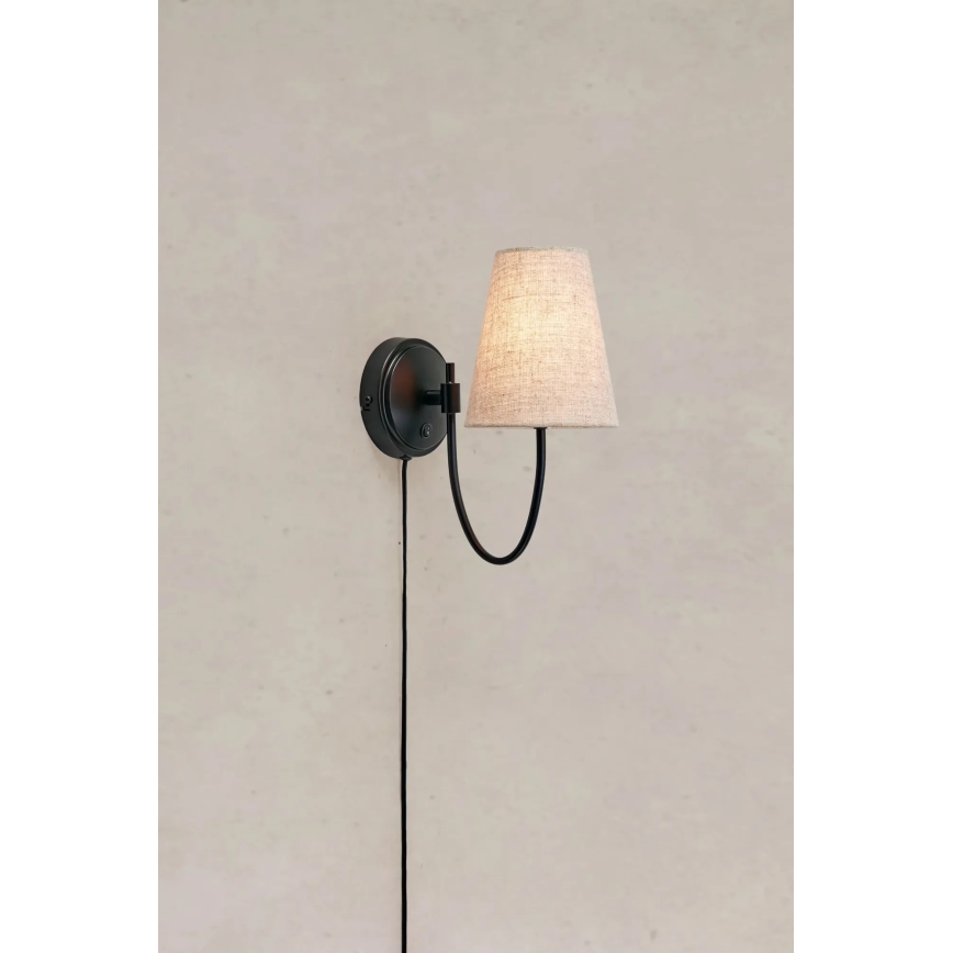 Markslöjd 108907 - sieninis šviestuvas AMAR 1xE14/40W/230V lininis/juodas