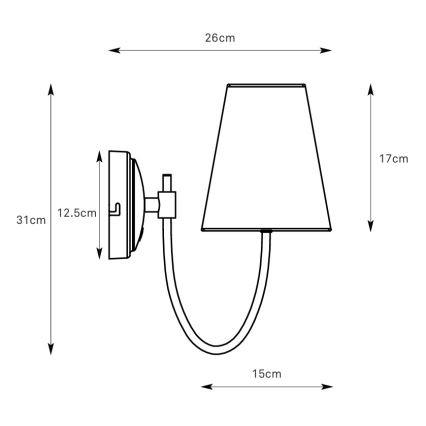 Markslöjd 108907 - sieninis šviestuvas AMAR 1xE14/40W/230V lininis/juodas