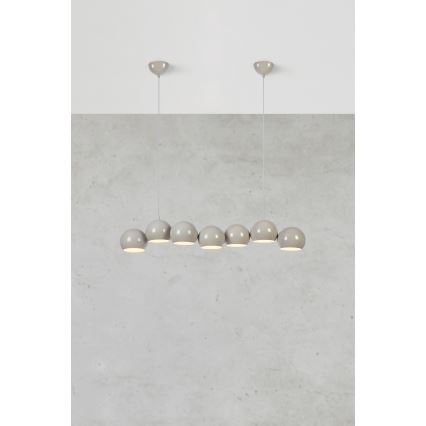 Markslöjd 108914 - Pakabinama liustra ant laido CUPOLO 7xE14/40W/230V pilka