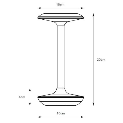 Markslöjd 108917 - LED šviesos reguliavimas lauko įkraunamas Stalinis šviestuvas PETIT LED/2W/1800 mAh 2200/2700/3000K IP44 pilka