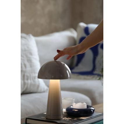 Markslöjd 108950 - LED reguliuojamo ryškumo įkraunama stalinė lempa FUNGI LED/1,5W/5V 2000 mAh IP44 pilka