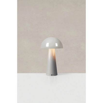 Markslöjd 108950 - LED reguliuojamo ryškumo įkraunama stalinė lempa FUNGI LED/1,5W/5V 2000 mAh IP44 pilka