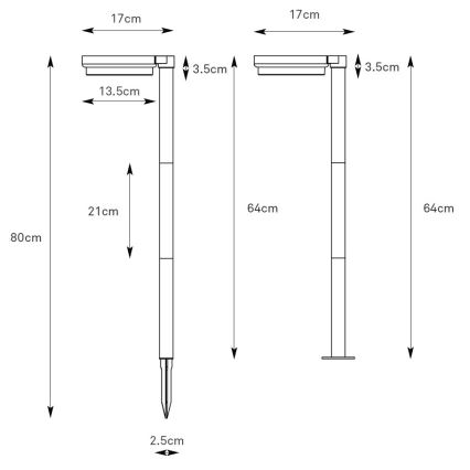 Markslöjd 108953 - Dimeriuojama LED saulės lempa FRAME LED/2W/3,7V 4000 mAh IP44 juoda