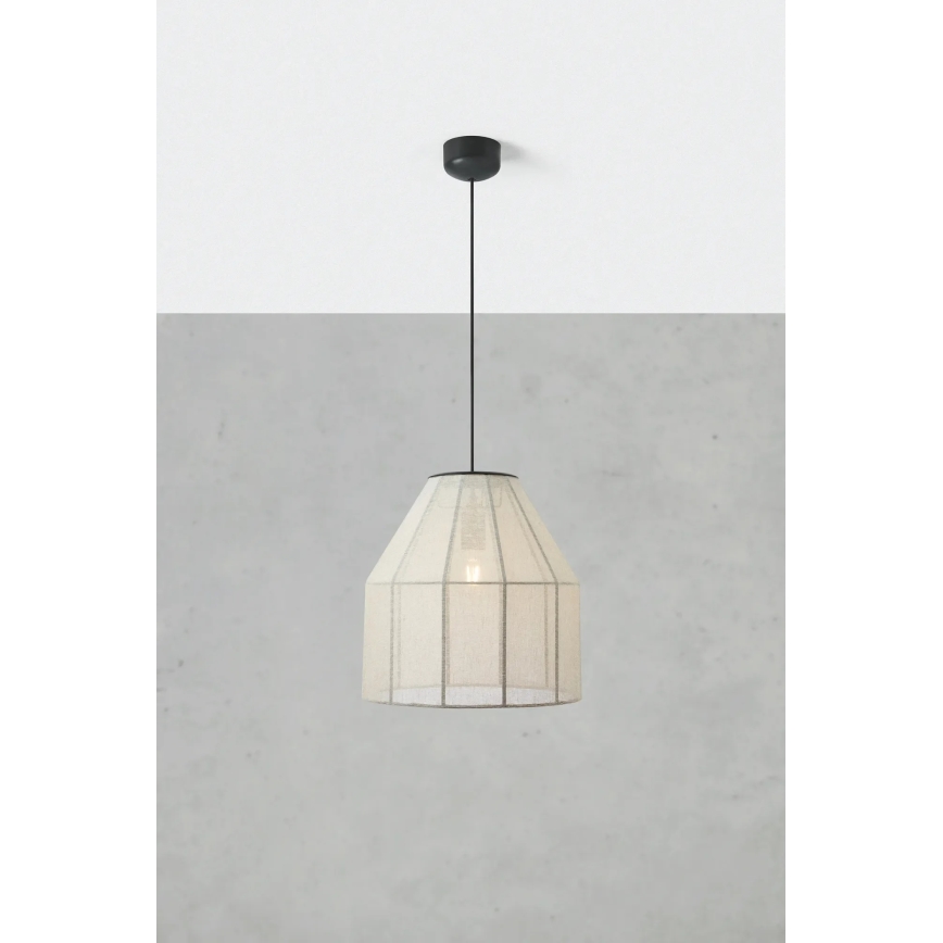 Markslöjd 108956 - Pakabinamas šviestuvas su laidu AIKO 1xE27/60W/230V lininis/juodas