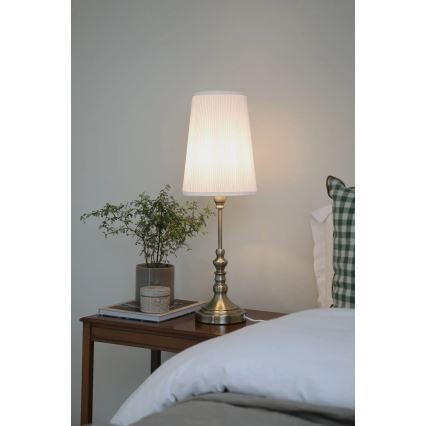 Markslöjd 108970 - Stalinis šviestuvas NOBLE 1xE14/40W/230V 66 cm balta/žalvaris
