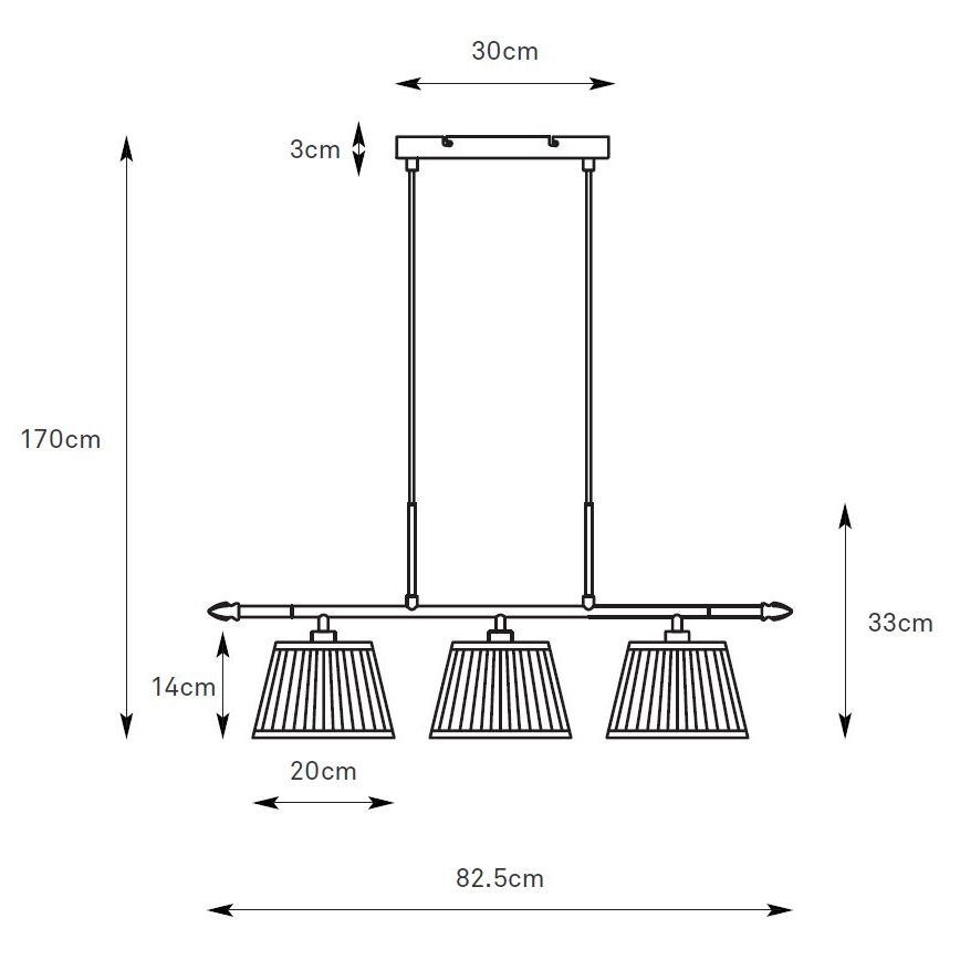 Markslöjd 108975 - Pakabinama liustra su laidu OXFORD 3xE14/40W/230V žalvaris/balta