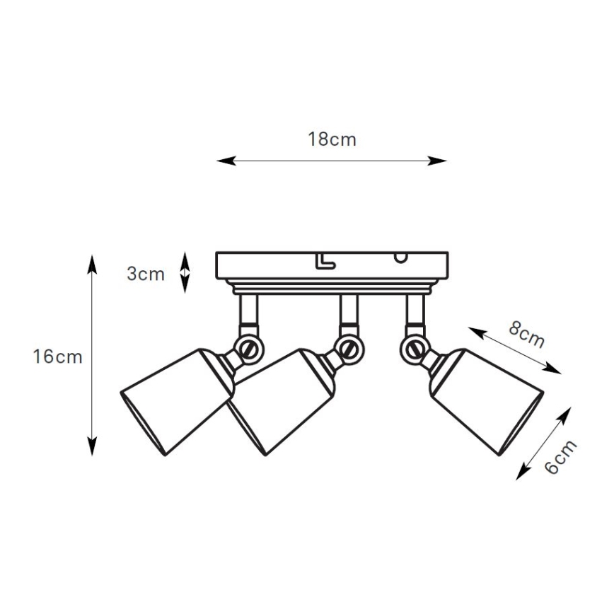 Markslöjd 108980 - Taškinis šviestuvas TINY 3xGU10/7W/230V žalvarinis
