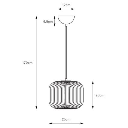 Markslöjd 109008 - Pakabinamas šviestuvas su laidu SOBER 1xE27/40W/230V, skersmuo 25 cm, matinis chromas