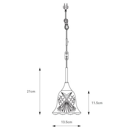 Markslöjd 109011 - Pakabinamas šviestuvas ant laido LUNA 1xE14/40W/230V, žalvarinė apdaila